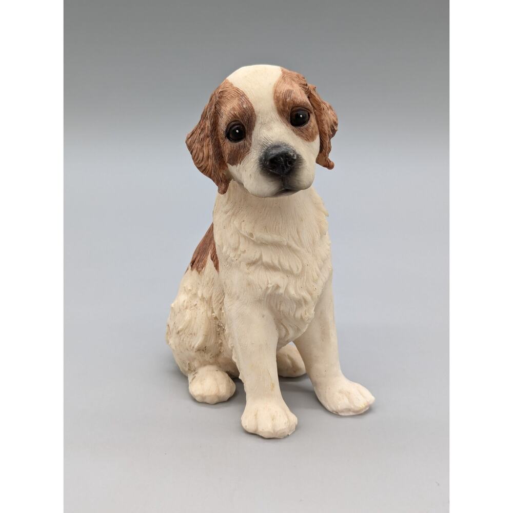 Resin Hollow Saint Bernard Mix Dog Figure 5" Statue Figurine Home Decor